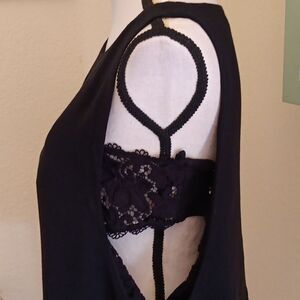 Club Monaco Black Sleeveless Top with Lace Bra for Underneath